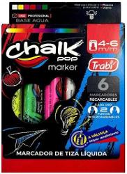 MARCADOR TIZA TRABI CHALK X6 SURTIDO