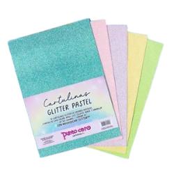 CARTULINA PUNTOCERO A4 GLITTER PASTEL X10